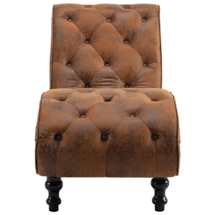 Chaise longue Marron Similicuir daim – Image 2