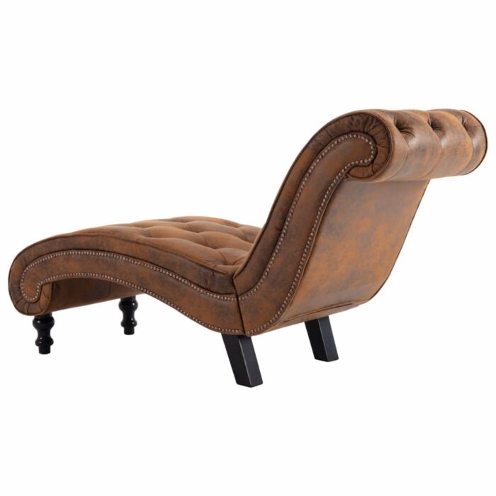 Chaise longue Marron Similicuir daim – Image 4