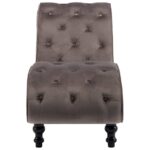 Chaise longue Velours Gris – Image 2