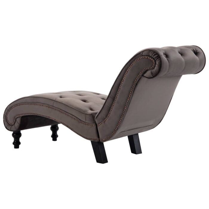 Chaise longue Velours Gris – Image 3