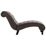 Chaise longue Velours Gris – Image 4