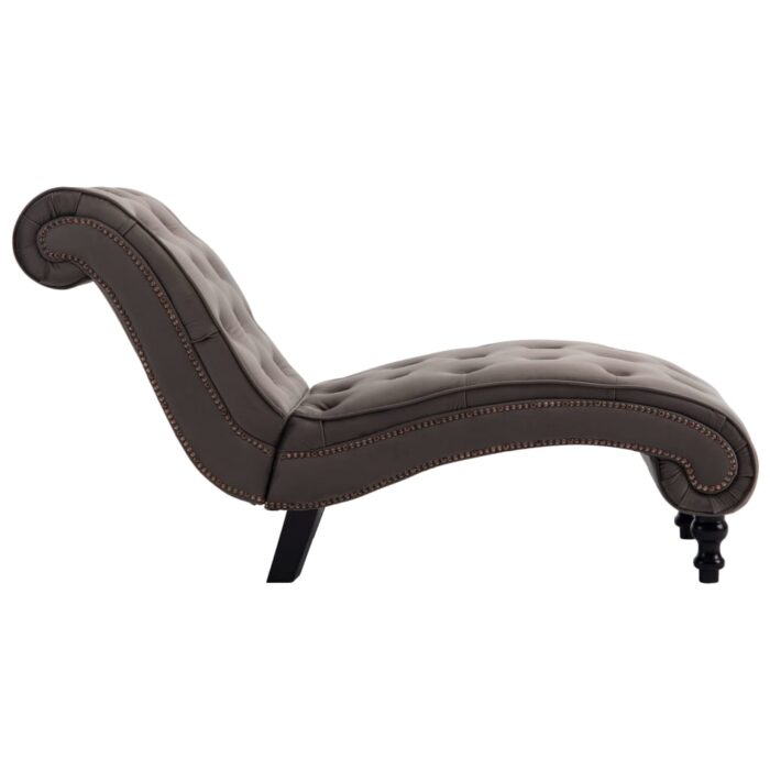 Chaise longue Velours Gris – Image 4