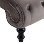 Chaise longue Velours Gris – Image 5