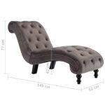 Chaise longue Velours Gris – Image 6