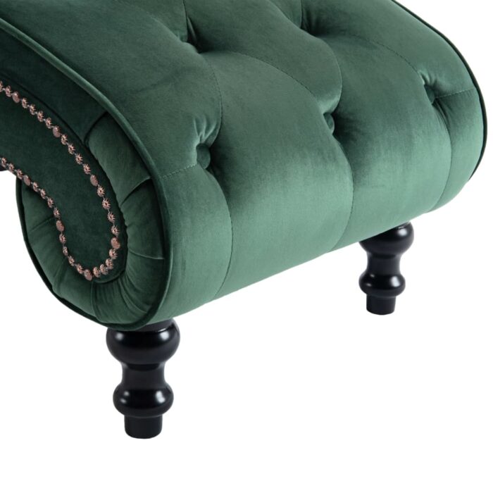Chaise longue Velours Vert – Image 5