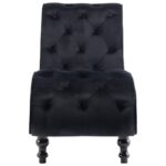 Chaise longue Noir Velours – Image 2