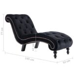 Chaise longue Noir Velours – Image 6