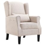 Fauteuil beige tissu