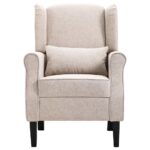 Fauteuil beige tissu – Image 3