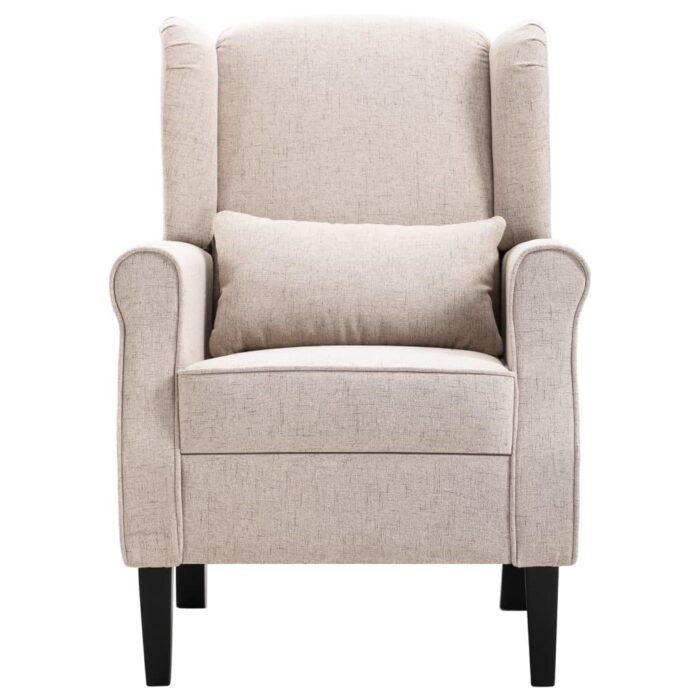 Fauteuil beige tissu – Image 3