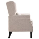 Fauteuil beige tissu – Image 4