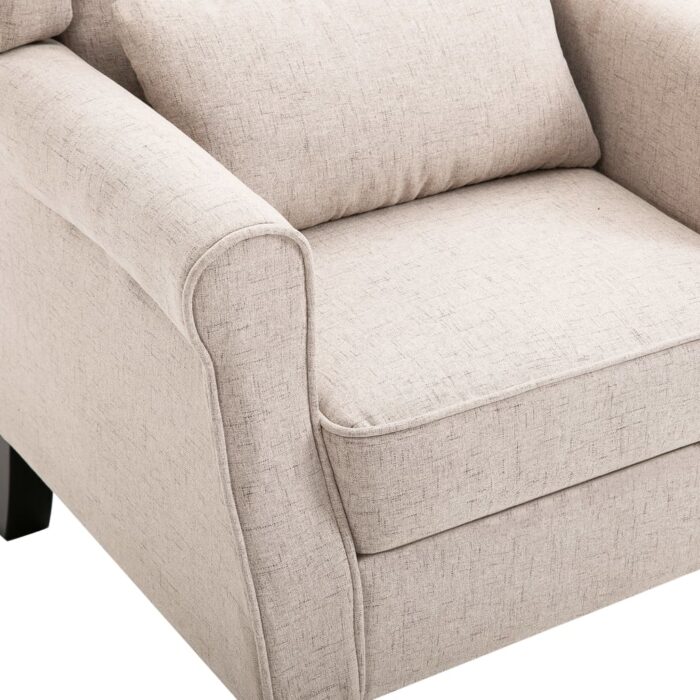 Fauteuil beige tissu – Image 6