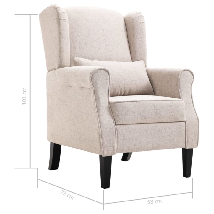 Fauteuil beige tissu – Image 8