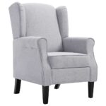 Fauteuil gris clair tissu – Image 2