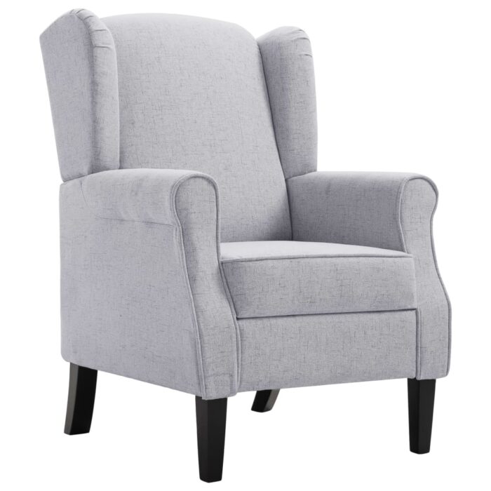 Fauteuil gris clair tissu – Image 2