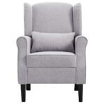 Fauteuil gris clair tissu – Image 3