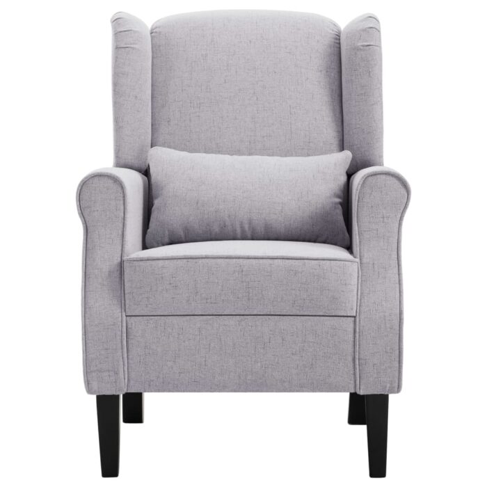 Fauteuil gris clair tissu – Image 3