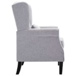 Fauteuil gris clair tissu – Image 4