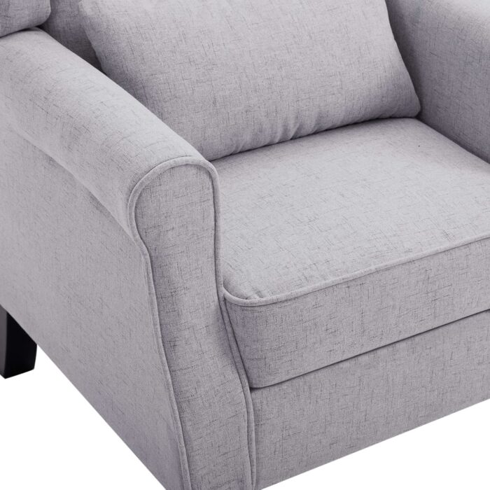 Fauteuil gris clair tissu – Image 6