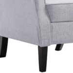 Fauteuil gris clair tissu – Image 7