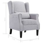 Fauteuil gris clair tissu – Image 8