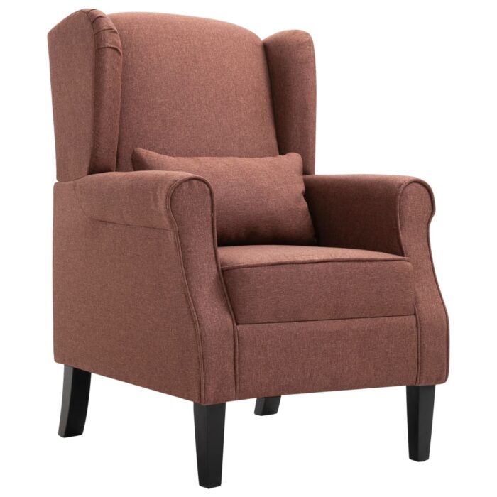 Fauteuil marron tissu – Image 1