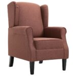 Fauteuil marron tissu – Image 2