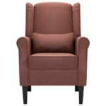 Fauteuil marron tissu – Image 3