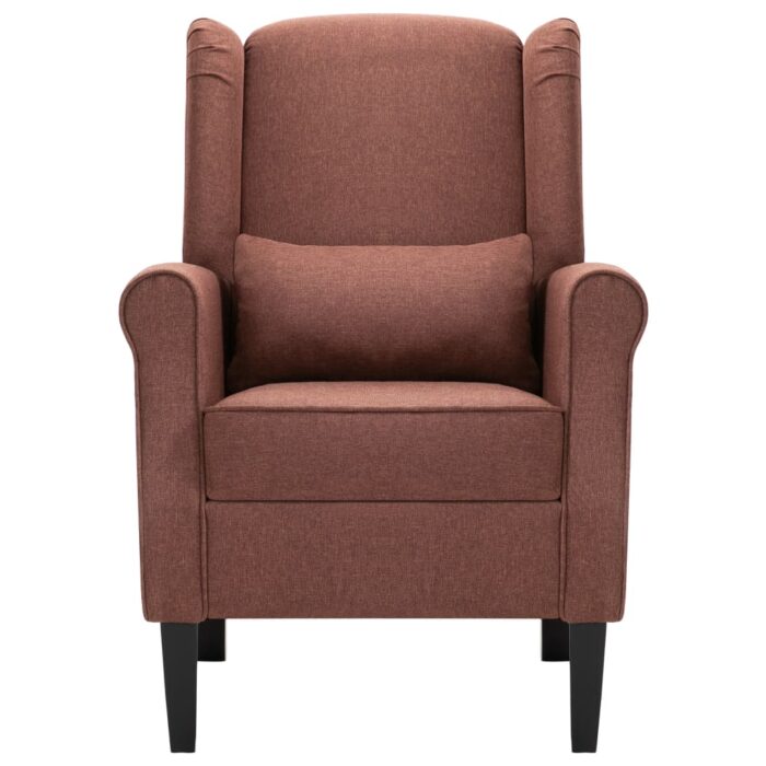 Fauteuil marron tissu – Image 3