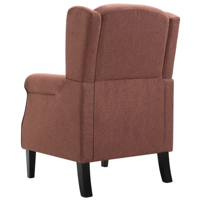 Fauteuil marron tissu – Image 5