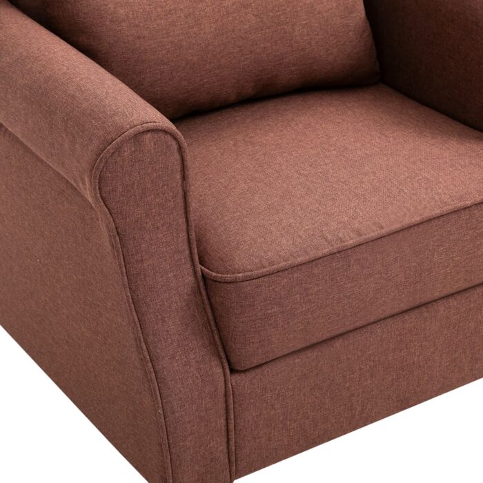 Fauteuil marron tissu – Image 6