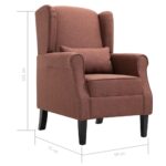 Fauteuil marron tissu – Image 8