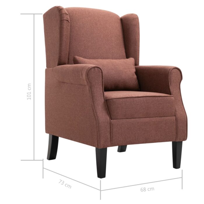 Fauteuil marron tissu – Image 8
