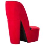 Chaise en forme de talon haut rouge velours – Image 2