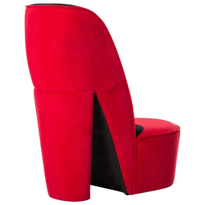 Chaise en forme de talon haut rouge velours – Image 2