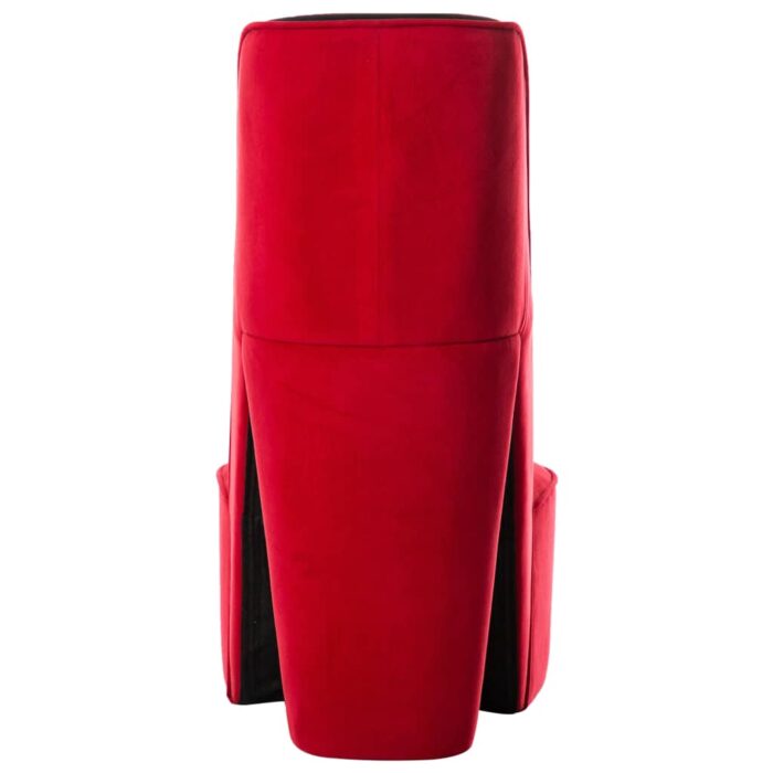 Chaise en forme de talon haut rouge velours – Image 4