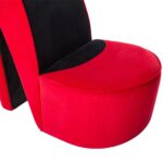 Chaise en forme de talon haut rouge velours – Image 5