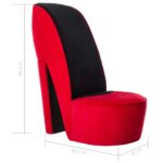 Chaise en forme de talon haut rouge velours – Image 6