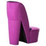 Chaise en forme de chaussure à talon haut Violet Velours – Image 2