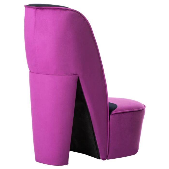 Chaise en forme de chaussure à talon haut Violet Velours – Image 2