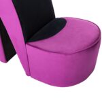 Chaise en forme de chaussure à talon haut Violet Velours – Image 5
