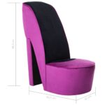 Chaise en forme de chaussure à talon haut Violet Velours – Image 6