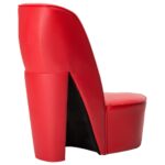 Chaise en forme de chaussure à talon haut Rouge Similicuir – Image 2