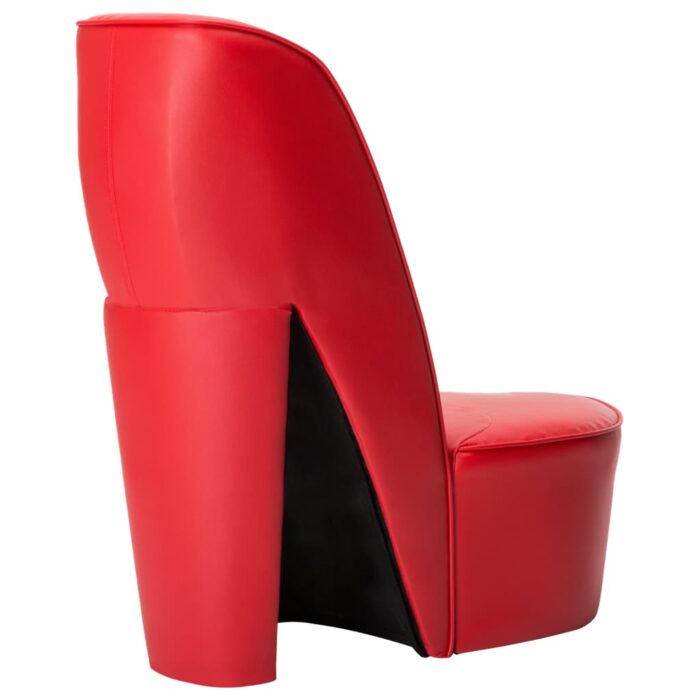 Chaise en forme de chaussure à talon haut Rouge Similicuir – Image 2