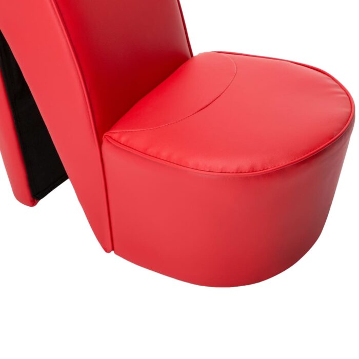 Chaise en forme de chaussure à talon haut Rouge Similicuir – Image 5