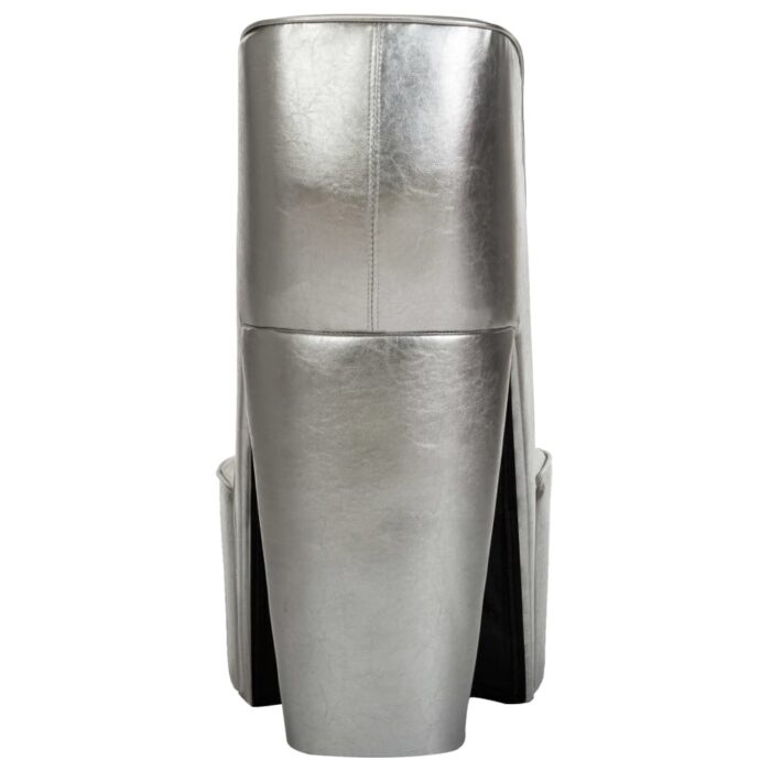 Chaise en forme de chaussure à talon haut argenté similicuir – Image 4