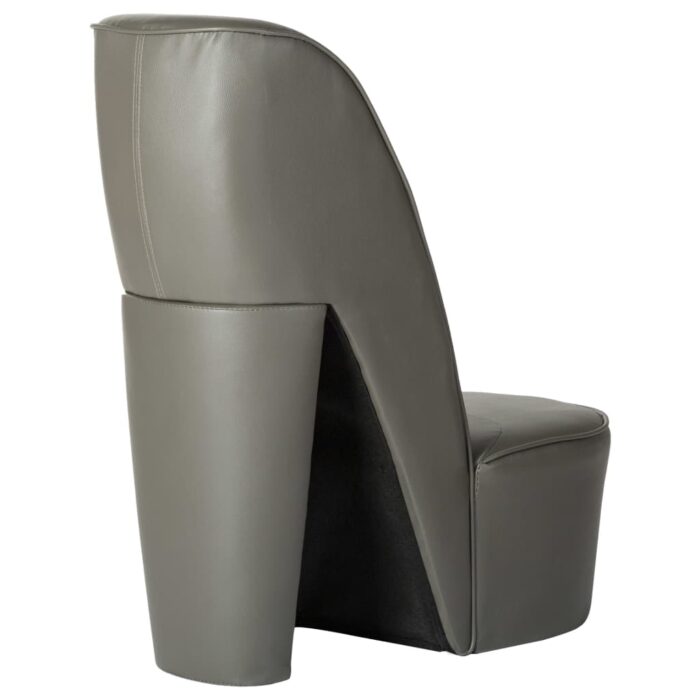 Chaise en forme de chaussure à talon haut Gris Similicuir – Image 2