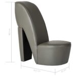 Chaise en forme de chaussure à talon haut Gris Similicuir – Image 6
