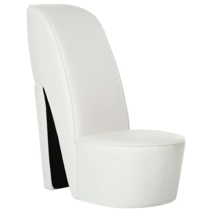 Chaise en forme de chaussure à talon haut Blanc Similicuir – Image 1