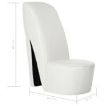 Chaise en forme de chaussure à talon haut Blanc Similicuir – Image 6